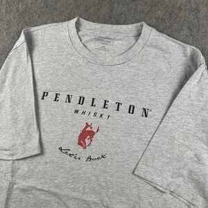 Pendleton Whisky T Shirt Graphic Tee Large Grey Short Sleeve Made in USA Mens‎